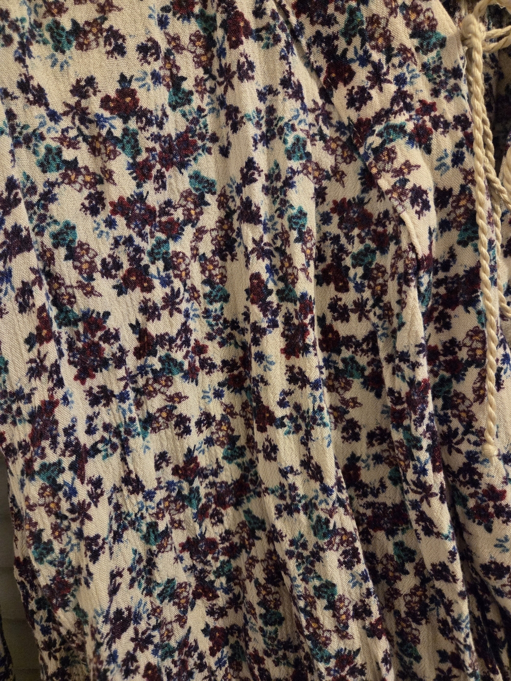 Floral Tie-Front Long Sleeve Women's Top - Picture 5 of 7